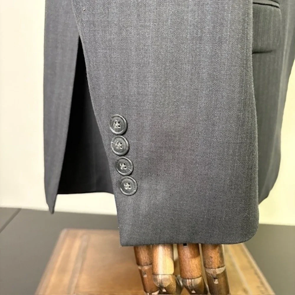 Joseph A Bank Mens Charcoal Pinstripe Slim Fit Wool‎ Blazer Suit Jacket 44RG